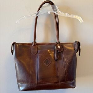 Baseballism “Cathy” Zip Tote – Brown Glove Leather
